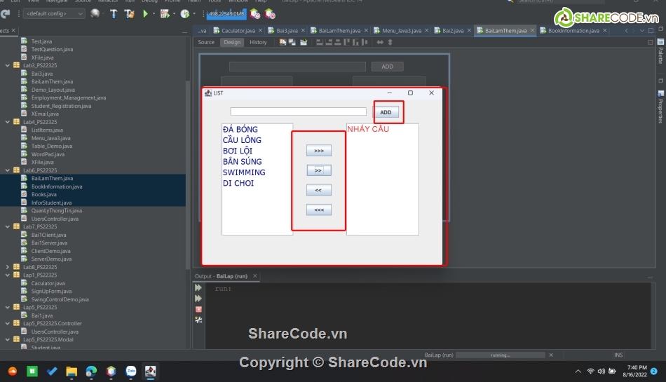 Full Code Java 3,code java lab 3,code java3 fpoly,fpoly lab 3,share code java